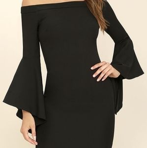 Every Breath You Take Black Off-the-Shoulder Dress